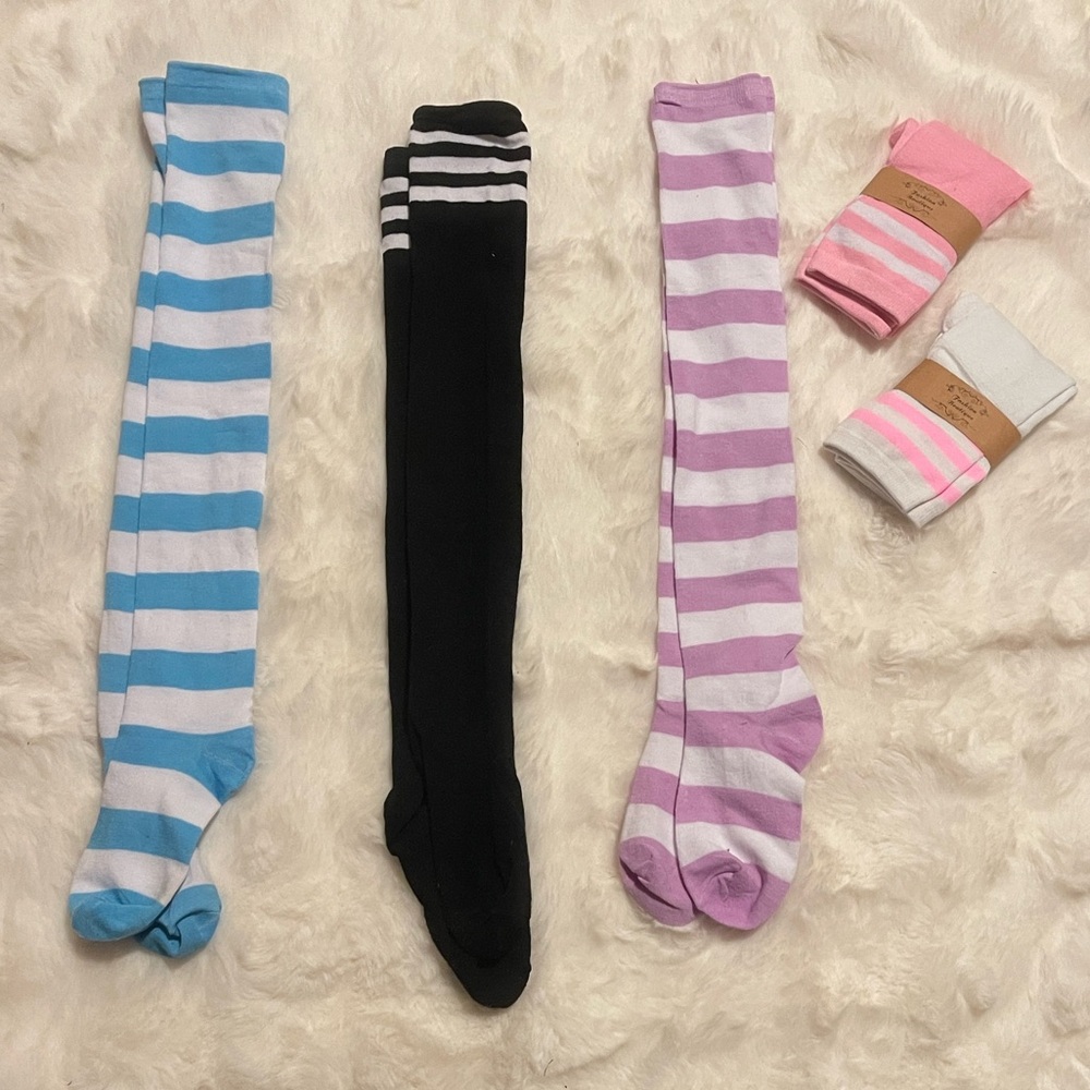 Striped Knee-High Socks